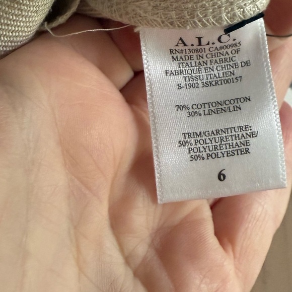 NWT A.L.C. Linen Blend Wrap Skirt with Black Belt - Picture 8 of 11